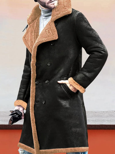 Thickened Warm Fleece Lined Coat Coat coofandy Black S 
