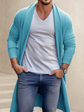 Casual Shawl Collar Long Cardigan Cardigans coofandy Clear Blue M 