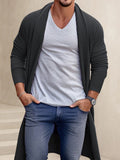 Casual Shawl Collar Long Cardigan Cardigans coofandy Black M 