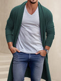 Casual Shawl Collar Long Cardigan Cardigans coofandy Green M 