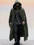 Stylish Hooded Cloak Cardigan Cape coofandy Army Green S 