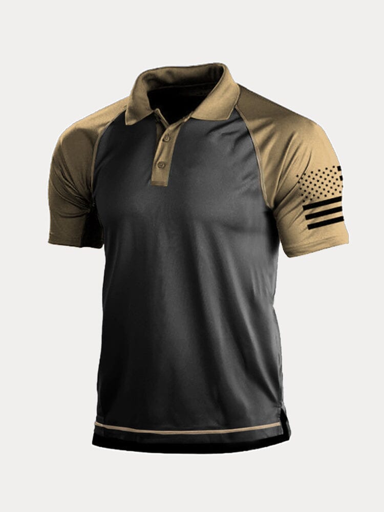Comfy Raglan Sleeve Polo Shirt Shirts coofandy Khaki S 