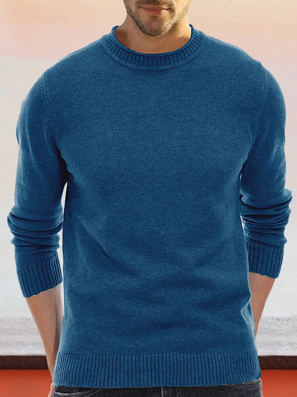 Classic Basic Knit Sweater Sweater coofandy Blue S 