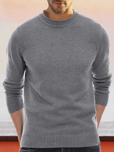 Classic Basic Knit Sweater Sweater coofandy Grey S 