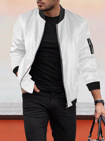Casual Lightweight Stand Collar Jacket Jackets coofandystore White XS 