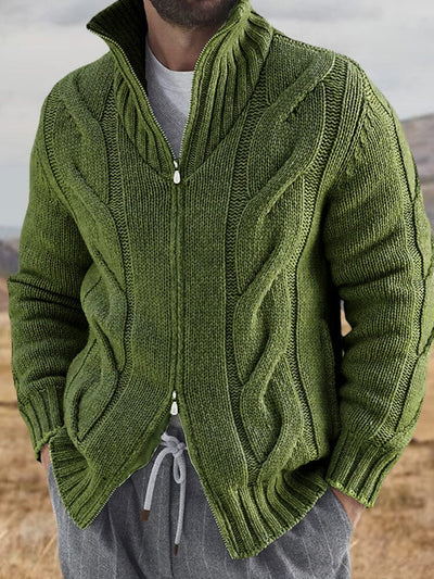 Casual Turtleneck Zip-Up Sweater Sweater coofandy Green M 