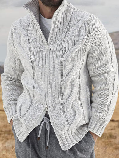 Casual Turtleneck Zip-Up Sweater Sweater coofandy White M 