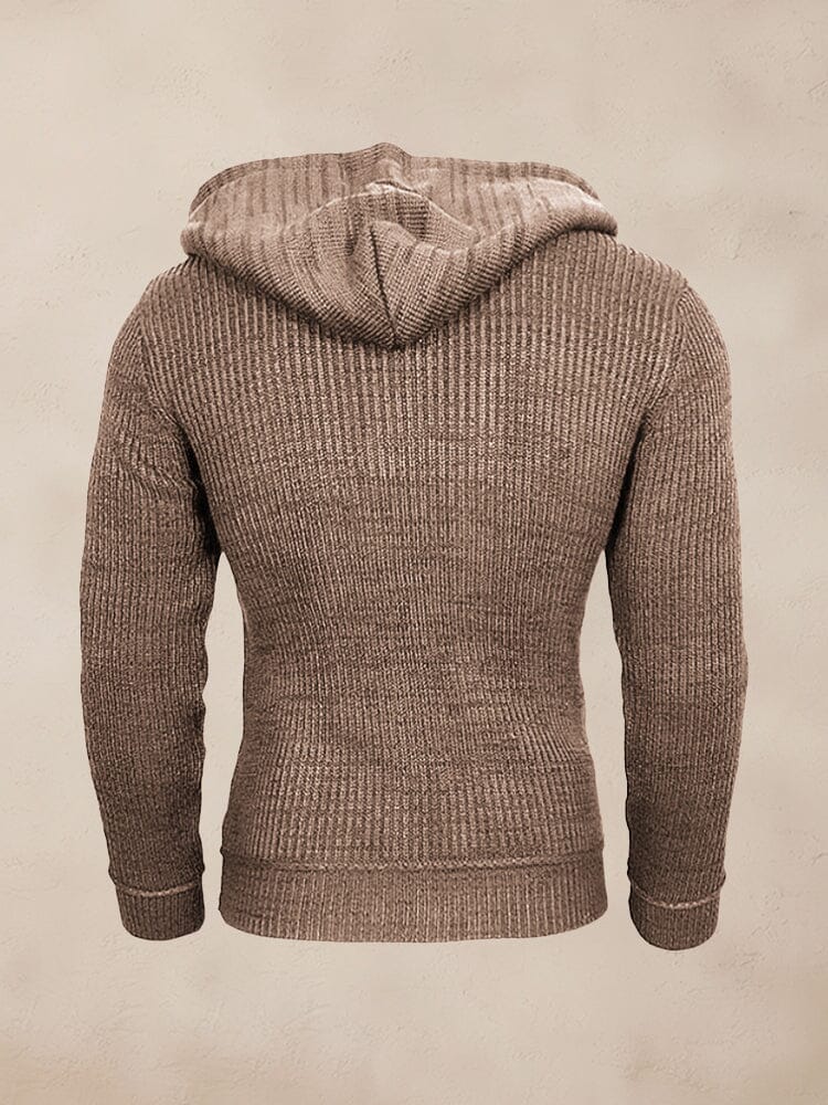 Stylish Splicing Knit Pullover Hoodie Sweater coofandy 