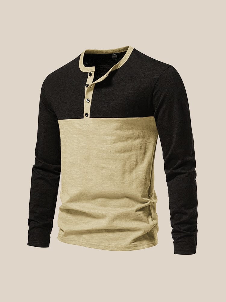 Casual Color Block Henley Shirt Shirts coofandy 