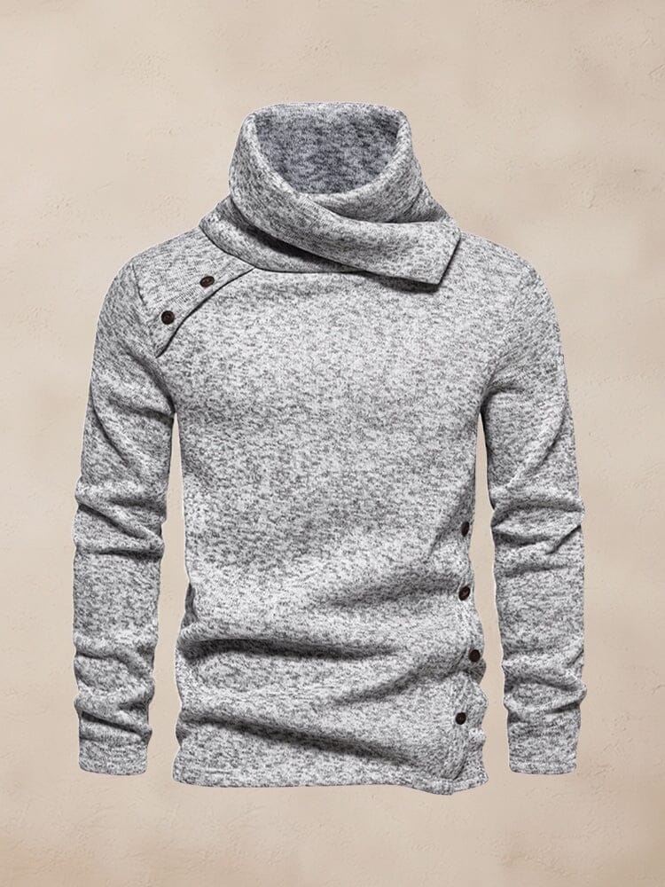 Stylish Turtleneck Pullover Top Sweater coofandy Light Grey S 