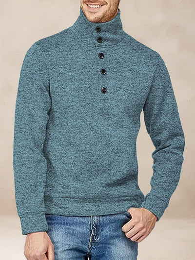 Comfy Turtleneck Pullover Sweatshirt Hoodies coofandy Blue S 