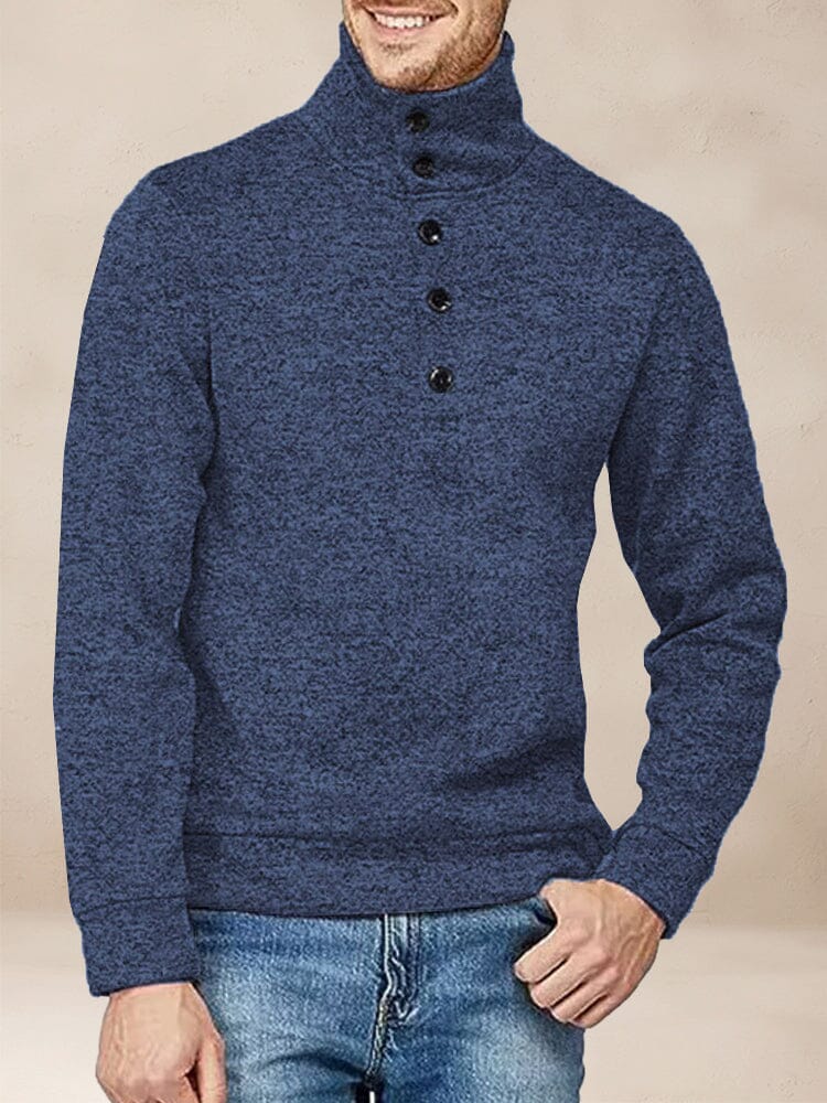 Comfy Turtleneck Pullover Sweatshirt Hoodies coofandy Navy Blue S 