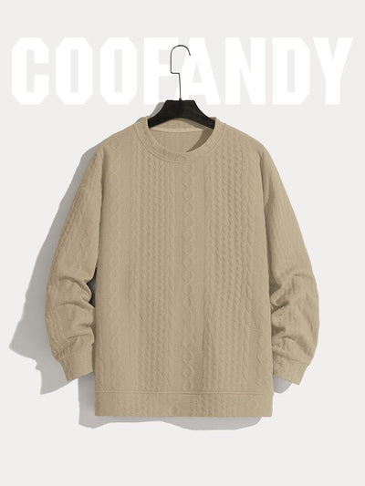 Textural Loose Fit Sweatshirt Hoodies coofandy 