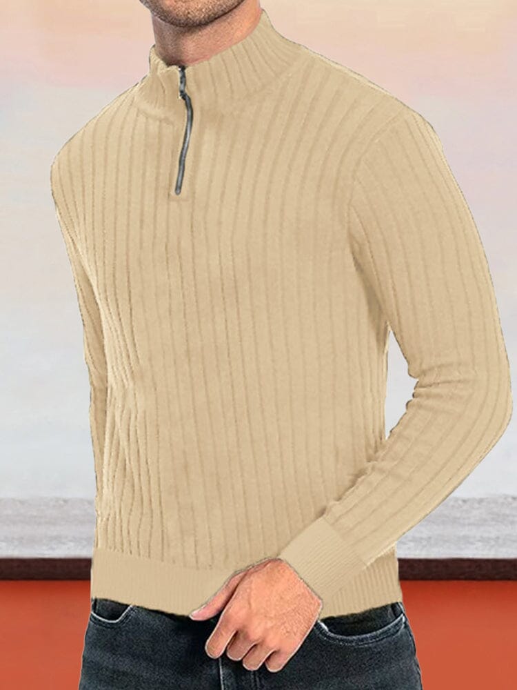 Casual Versatile Pullover Knit Top Sweater coofandy Khaki S 