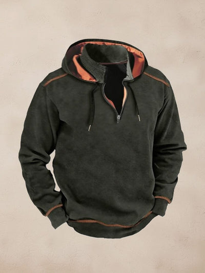 Casual Zipper Pullover Hoodie Hoodies coofandy Black S 