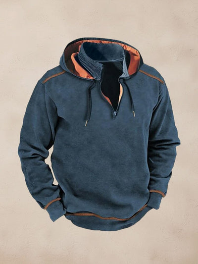 Casual Zipper Pullover Hoodie Hoodies coofandy Blue S 