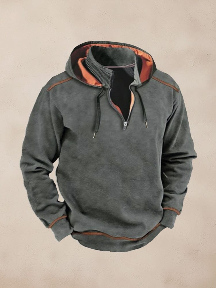 Casual Zipper Pullover Hoodie Hoodies coofandy Grey S 