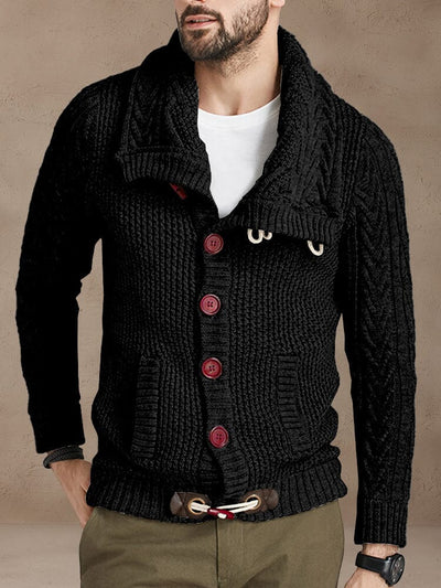 Vintage Button Knit Cardigan Sweater coofandy Black M 