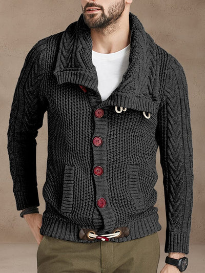 Vintage Button Knit Cardigan Sweater coofandy Dark Grey M 