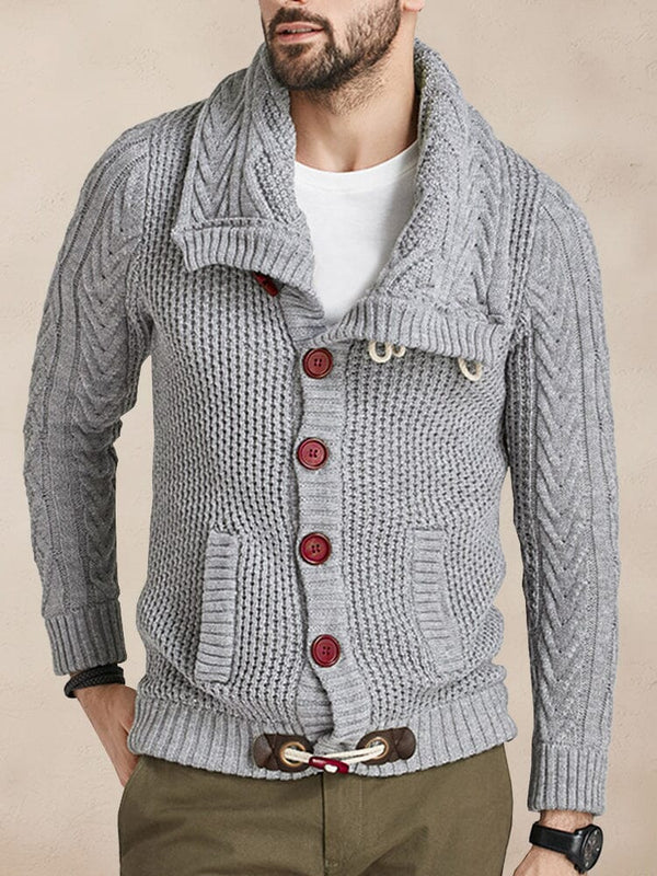 Vintage Button Knit Cardigan Sweater coofandy Light Grey M 