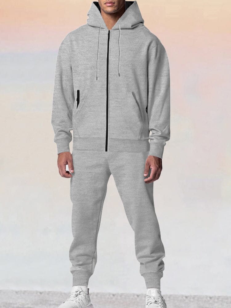 Casual Muti Pockets Tracksuit Set Sets coofandy Grey S 