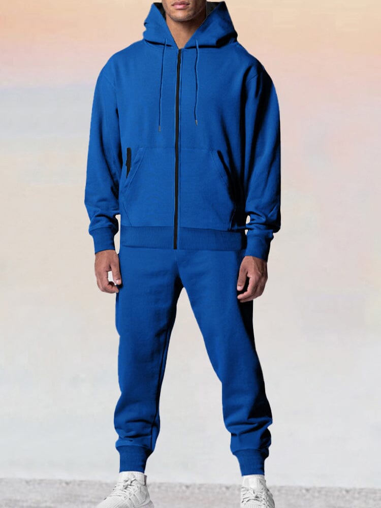 Casual Muti Pockets Tracksuit Set Sets coofandy Blue S 