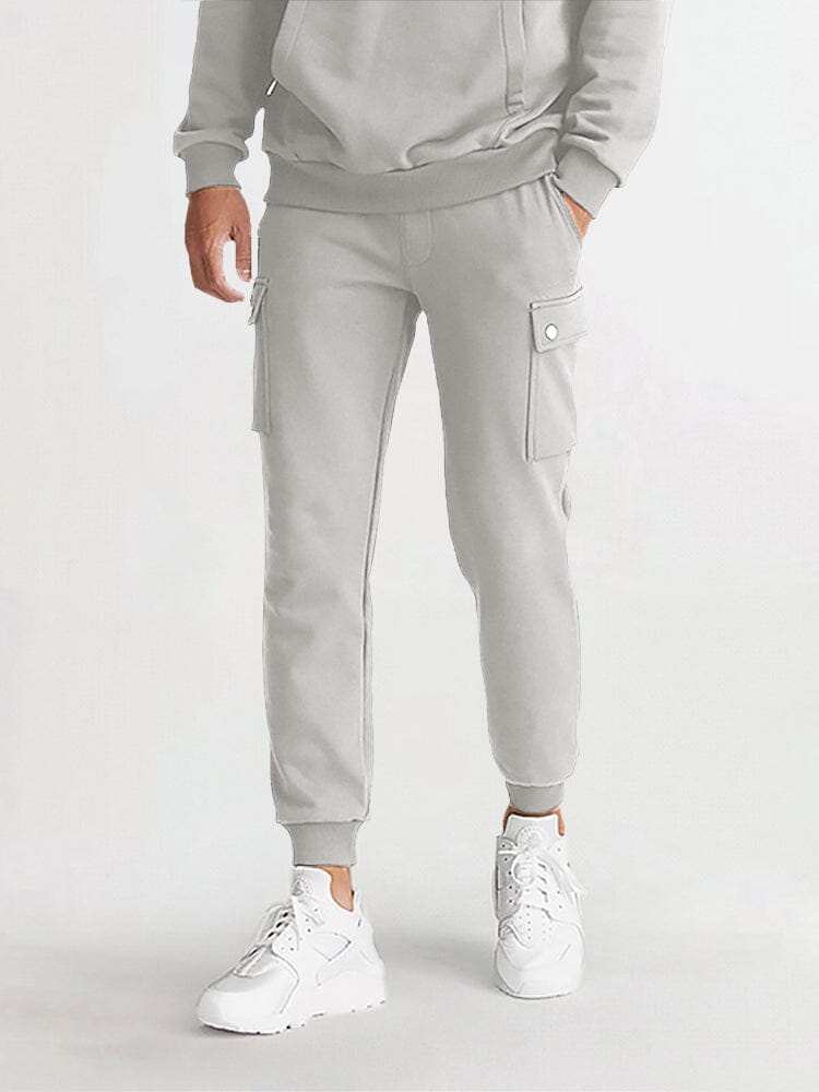 Athleisure Beam Feet Cargo Pants coofandy Moon Grey M 