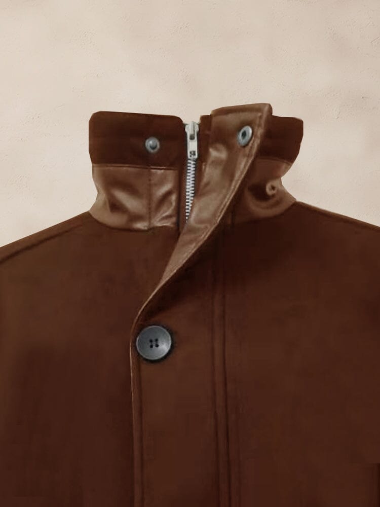 Vintage Mid-Length Suede Coat Coat coofandy 