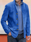 Casual Comfy Suede Jacket Jackets coofandy Blue S 