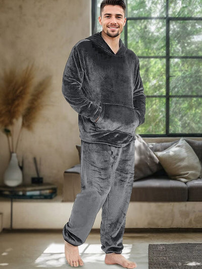 Cozy Thermal Fleece Hooded Set Sets coofandy 