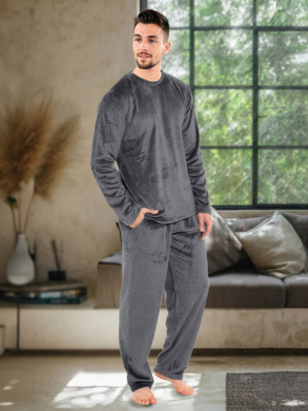 Thermal Flannel Fleece 2-Piece Set Sets coofandy Dark Grey S 