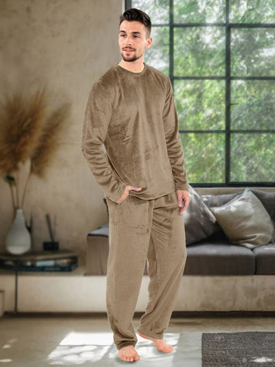Thermal Flannel Fleece 2-Piece Set Sets coofandy Khaki S 