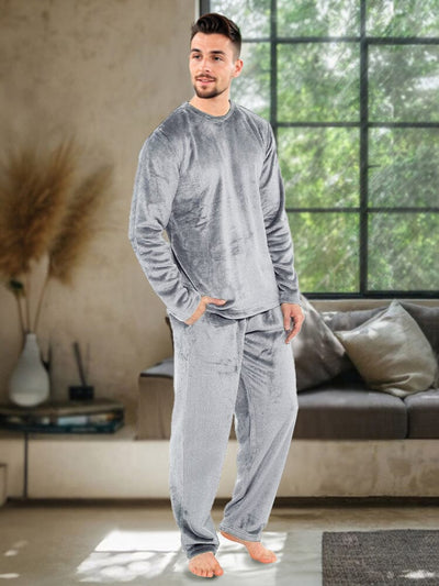 Thermal Flannel Fleece 2-Piece Set Sets coofandy Light Grey S 