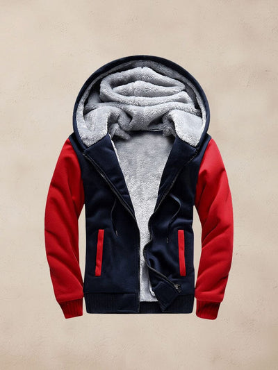 Thermal Color Blocking Hooded Jacket Jackets coofandy 