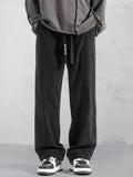 Casual Straight-Leg Corduroy Pants Pants coofandystore Black S 