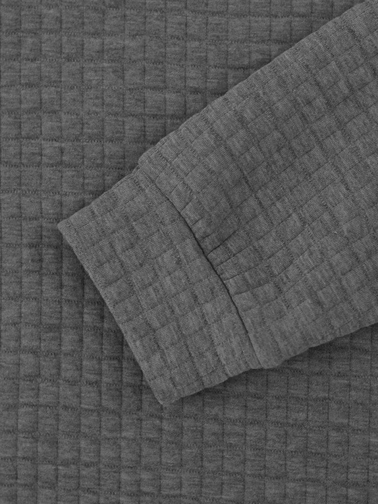 Textural Plaid Quarter Zip Sweatshirt Sweatshirts coofandystore 