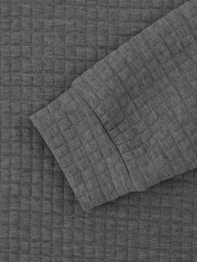 Textural Plaid Quarter Zip Sweatshirt Sweatshirts coofandystore 