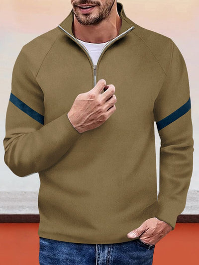 Casual Color Block Suede Sweatshirt Hoodies coofandy Light Brown S 