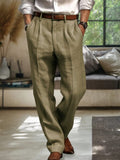 Soft Straight-Leg Cotton Linen Pants Pants coofandy Army Green S 