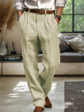 Soft Straight-Leg Cotton Linen Pants Pants coofandy Khaki S 