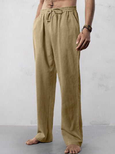 Casual Straight-Leg Cotton Linen Pants Pants coofandystore 