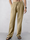 Casual Straight-Leg Cotton Linen Pants Pants coofandystore 