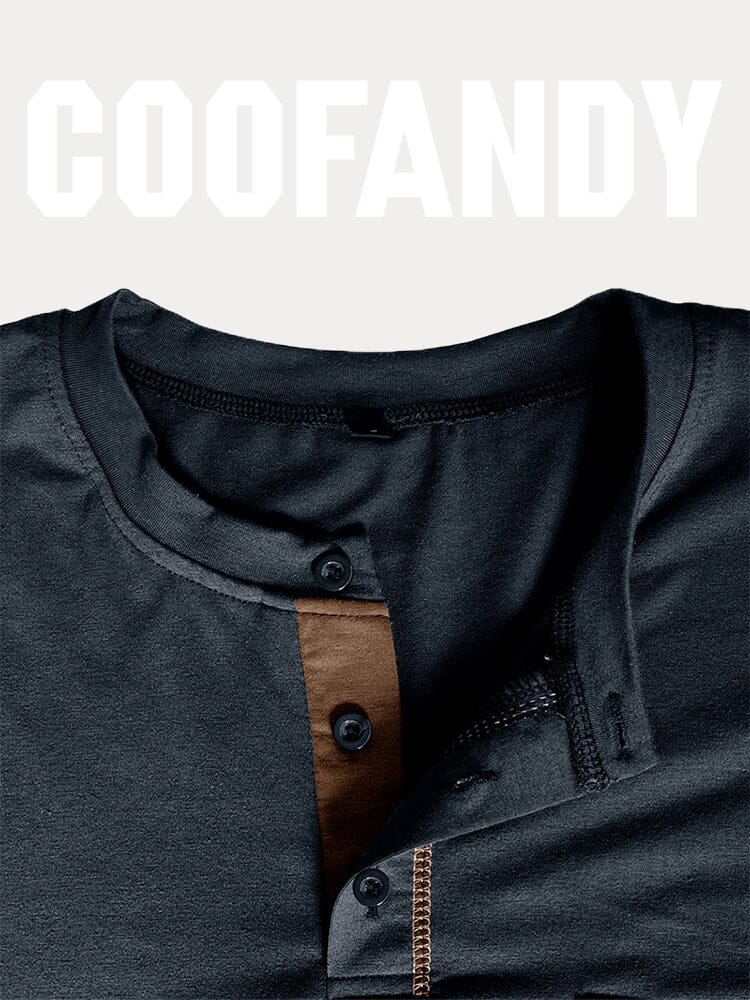 Color Block Stretchy Henley Shirt Shirts coofandystore 
