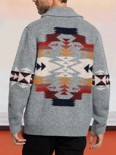 Leisure Jacquard Knit Cardigan Sweater coofandy 