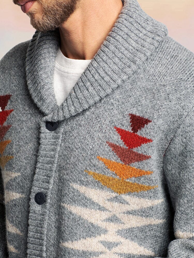 Leisure Jacquard Knit Cardigan Sweater coofandy 