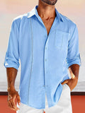 Casual Simple Shirt with Pocket Shirts coofandy Clear Blue S 