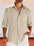 Casual Simple Shirt with Pocket Shirts coofandy Khaki S 