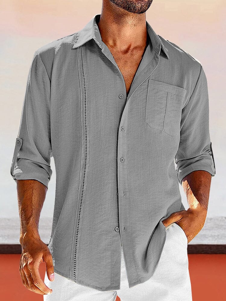 Casual Simple Shirt with Pocket Shirts coofandy Grey S 