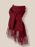 Comfy Tassel Faux Pashmina Scarf Scarf coofandy Dark Red F 