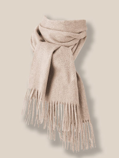 Comfy Tassel Faux Pashmina Scarf Scarf coofandy Khaki F 